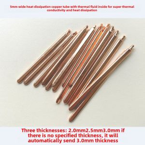 คุณภาพสูงการกระจายความร้อนทองแดง Cooling Tube ความกว้าง 5 มม.สําหรับ Cpu กราฟิกการ์ด Led ท่อความร้อน Cooling Bar อุปกรณ์เสริมโน้ตบุ๊ค