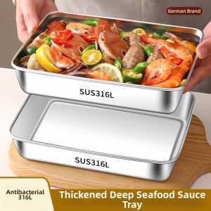 WEVOLA | Food Grade Seafood Tray Stainless Steel Rectangular