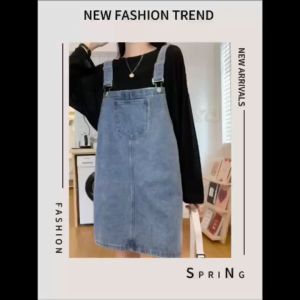 เอี้ยมกระโปรงยีนส์ ทรงน่ารัก 🎀เอี๊ยมยีนส์ แฟชั่นสุดชิค 1 ชุด ส่วนผสม ให้เสื้อ สร้างความปลอดภัย กับเสื้อ ราคาที่ยอดนิยม