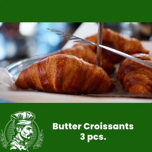 ครัวซองต์เนยสด ครัวซองต์ฝรั่งเศส Butter Croissants 20g (3ชิ้น) ครัวซองต์แท้ 100%  ร้านขนมปัง