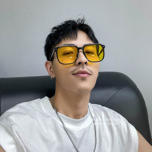 แว่นกันแดดสีเหลืองระดับไฮเอนด์สําหรับขับรถผู้ชายและผู้หญิงพร้อมเลนส์เรซินป้องกันรังสียูวีตามใบสั่งแพทย์เหมาะสําหรับทุกรูปทรงหน้า