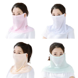 Lightweight and Breathable Ice Silk Face Mask with UV Protection for Golf Players and Outdoor Sports