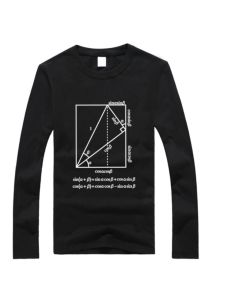 Áo Thun Cotton Dài Tay Cổ Tròn Học Sinh Thông Thường Mùa Thu 2023 in Hình Học Vô Hình Thoáng Khí Thoải Mái Cho Nam Và Nữ