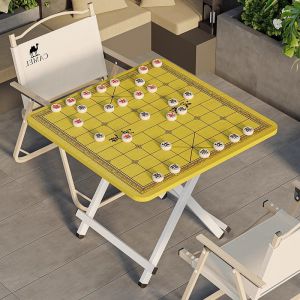 MINGZHIYIFAN | Portable Folding Chinese Chess Table Wooden Surface