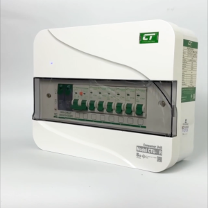 ตู้คอนซูมเมอร์ 8 ช่อง เมนกันดูด RCBO พร้อมกันฟ้าผ่า 2PSPD และลูกย่อย 6 ลูกครบชุด แบรนด์ CT รุ่น CHONG-LE82PSPD 32A 50A 63A "keybaht"