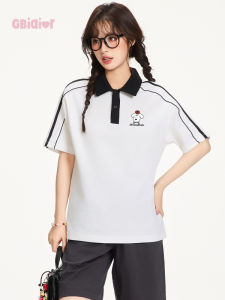 Gbiaior | Stylish Slim Fitting Womens Polo T-Shirt White American Vintage Design