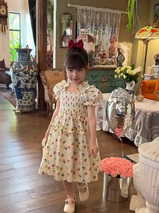 2-8Yrs Dress Gaun Baju Anak Perempuan Korea Fashion Flower Dream Tulip Fashion Korea Princess gaun