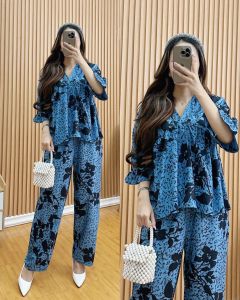 ONESET KIMONO / SETELAN WANITA CANTIK / SETELAN MOTIF BUNGA / ONESET KEKINIAN