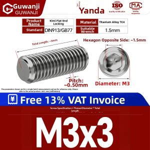 GUWANJI | Hardened TC4 Titanium Alloy Internal Hex Drive Threaded Insert