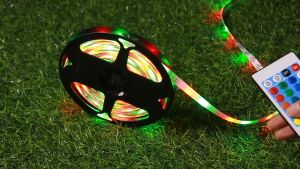 ไฟประดับ 12V รีโมทคอนโทรล RGB 5M: ไฟเส้น ไฟเปลี่ยนสี ไฟเส้น LED ไฟตกแต่งห้อง ไฟเส้น LED