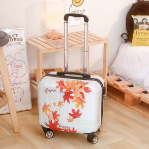 กระเป๋าเดินทางขนาด 18 นิ้วขนาดเล็ก น้ำหนักเบา กระเป๋าเดินทางสําหรับผู้ชายและผู้หญิงพร้อมรหัสผ่านล็อค Universal ล้อวัสดุ Abs + Pc