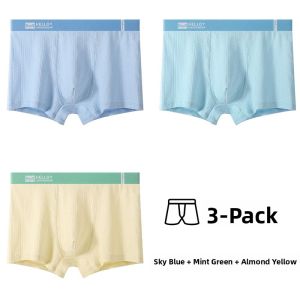 Miiow | Mens Cotton Underwear Breathable Antibacterial Boxer Shorts Large Size Quadrangle Briefs Comfortable Mid Waist Simple Style