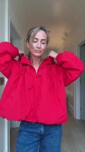 Guobioziy Womens Jacket 2026 New Red Long-Sleeve Drawstring Hooded Zip-Up Cardigan Fashionable Street Style Casual Versatile