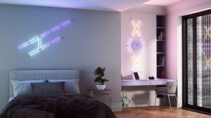 Nanoleaf Lines Expansion Pack Backlit Modular Lighting Music Visualizer 16M+ Vibrant Colors Works as Thread Border Router For Global 3 Lines Pack - NL59-E-0001LW-3PK