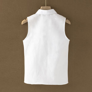 Áo Sơ Mi Voan Không Tay Mùa Xuân Hè Phong Cách Hàn Quốc Dành Cho Nữ Áo Sơ Mi Cổ Giả Đa Năng Áo Vest Chuyên Nghiệp