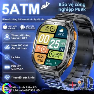 GUHUAVMI TANK X5 Đồng Hồ Thông Minh Smartwatch 5ATM IP69K Chống Nước Chắc Chắn GPS Băng Tần Kép La Bàn Cuộc Gọi Bluetooth Theo Dõi Nhịp Tim Cho Android iOS