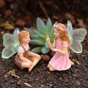 2pcs Cute Whispering Fairy Garden Resin Crafts Tabletop Ornaments: A Guide to Enhancing Your Outdoor Space
