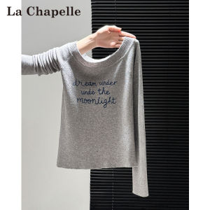 La Chapelle | American Chic Off-Shoulder Fitted Long-Sleeve Knit Top