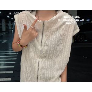 NANSSE | Áo Măng Tô Hở Lưng Kéo Dài Đôi Thoáng Mát Phong Cách Retro Mùa Hè