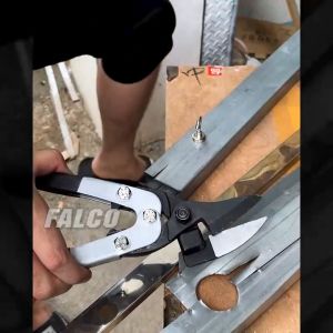 FALCO กรรไกรตัดเหล็กแผ่น ปากสามเหลี่ยม 10 นิ้ว กรรไกรตัดสังกะสี กรรไกรตัดโลหะ เกรด CR-V