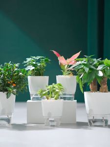 กระถางดอกไม้อัตโนมัติ สไตล์นอร์ดิก ขี้เกียจดอกไม้หม้ออัตโนมัติ ตกแต่งเดสก์ท็อป กระถางต้นไม้