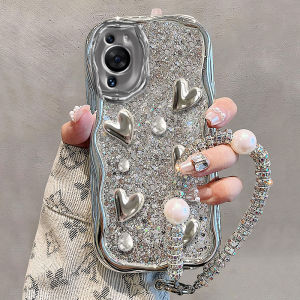 Luxury Cream Flash Compatible Huawei P60 Phone Case Full Cover Protection for Women New Model Nova11Pro Honor X50/X40/X30 Mate40Pro