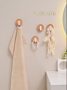 Móc Treo Tường Bằng Gỗ Óc Chó Không Cần Khoan Dùng Cho Áo Choàng Khăn Tắm Móc Treo Chìa Khóa Giá Treo Đồ Nhà Bếp Bằng Hợp Kim Nhôm Phụ Kiện Phần Cứng.