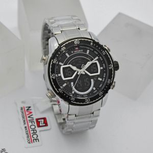 Jam Tangan Pria Original Naviforce NF-9189M Dual Time