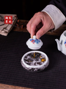 Đĩa Đựng Cốc Trà Cổ Điển Bằng Gốm Sứ Giang Tây Đồ Dùng Trà Đạo Đĩa Đựng Nắp Bình Trà Đồ Dùng Gia Đình Phụ Kiện Trà Đạo