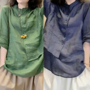 Lieoyuarn | Unique Style 7/8 Sleeve Loose Fitting Slimming Shirt