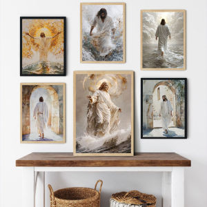 Modern Christian Jesus Poster Religious Prints Canvas Painting Divine Light Christian Gift Home Living Room Christian Decor