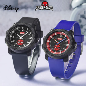 นาฬิกาเด็ก Disney Spider-Man นาฬิกาข้อมือรูปการ์ตูนของขวัญวันเกิดนาฬิกากันน้ำจอแสดงผลเรืองแสง Jam Tangan Elektronik น้ำ