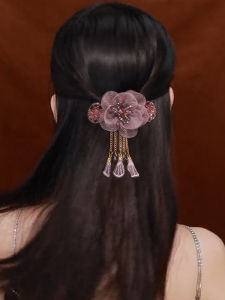 Exquisite Crystal Tassel Hair Clip Bar Shaped Clip Back Head Spring Clip Ladies Hair Pin Elegant Fancy Clip Hairware