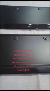 Tatakan Plat Nomor Bekakang Ornamen Kijang Innova Reborn Venturer Model 2021 Plastik Hitam List Glossy & Hitam Doff Full