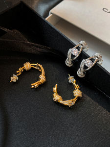 Unique Exaggerated Silver Metal Personality Womens Earrings 2025 New High-End Lightweight Luxury Earring Jewelry Accessories