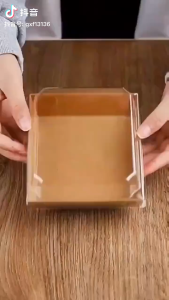 10pcs/pack Paper Charcuterie Boxes With Clear Lids Brown Cookie Boxes Dessert Boxes Disposable Food Containers.