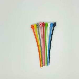 Silicone Tie Reusable Candy Buckle Cable Ties Classic Tadpole Shape Bag USB Tie Lanyard Wire Organizer Tape Silicone Cable Ties Reusable Twist Wire Fastener Cable Zip Headset Data Line Organizer Multifunctional Cable Winder Tie