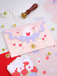 Romantic Flower Dance Stationery Set Handwritten Letters for Boyfriend Girlfriend Mothers Day Gift Original Envelope Paper