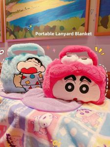 Cartoon Crayon Shinchan Air Conditioned Sofa Office Nap Blanket Portable Storage Student Dormitory Couch Cover Quilt