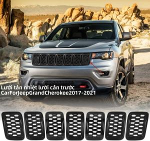 Lưới Tản Nhiệt Mặt Trước Xe Jeep Grand Cherokee 2017-2021 - Ốp Lưới Tổ Ong Trang Trí Bằng Nhựa ABS Bền Kiểu Dáng Thể Thao