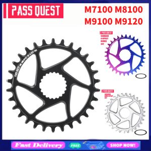 PASS QUEST For M7100 M8100 M9100 9120 MTB 0MM Offset Chainring 30T-42T MTB Narrow Wide MTB Chainwheel For SHIMANO 12S Crankset