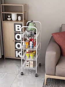 Habitate 3/4/5 Tiers Metal Trolley Cart Organizer Kitchen Trolley Storage Rack Can Move Multifuctional Space saving#XTC06