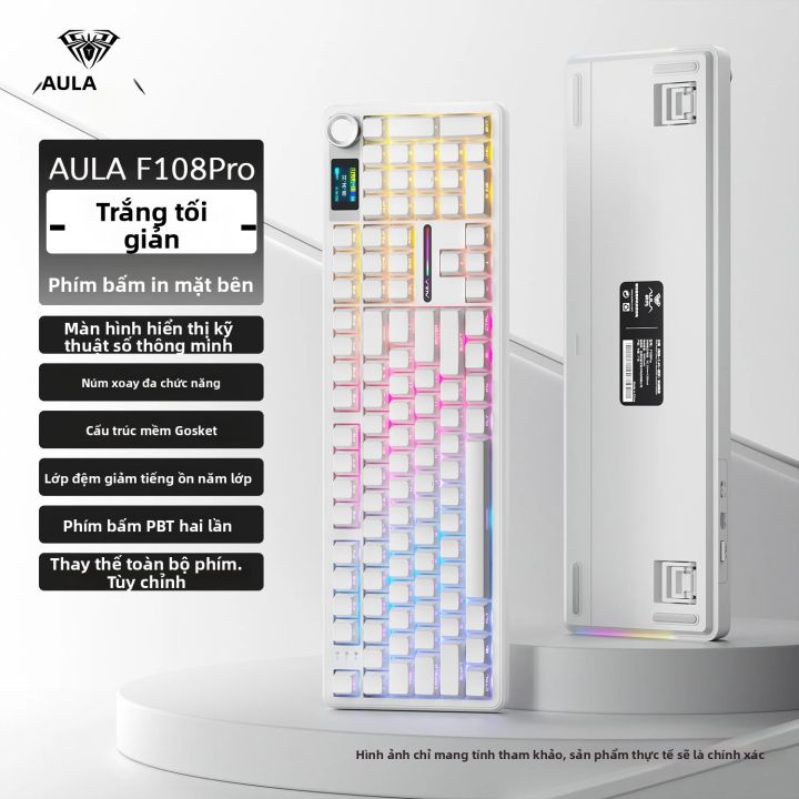 AULA F108 Pro Bàn Phím Cơ Đèn RGB Có Dây Kết Nối Ba Chế Độ Có Thể Hoán ...