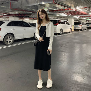 Womens Short Thin Long Sleeve Knitted Cardigan Spring Autumn Sweet And Spicy Style Single Button round Neck Commute Pure Color