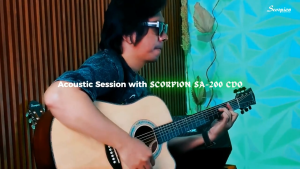 Scorpion SA200CD-O 41" Dreadnought Cutaway Solid Spruce Top Acoustic Electric Guitar (SA200CD)