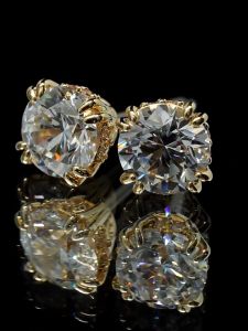 💖Swarovski💖Constella gold round cut diamond earrings S925 sterling silver womens fashion earrings hypoallergenic non-allergenic Valentines Day gift birthday gift for girlfriend bestie