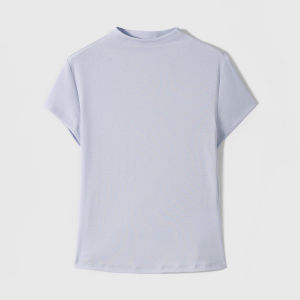 French Slimming High Neck Short Sleeve T-shirt