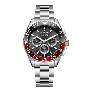 X-Gear | X-GEAR Multifunctional Mens Machinery Watch Luxury Water Night Glow Business Style Stainless Steel Leisure Fashion Wristwatch
