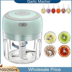 100/250mL Mini Crusher Chopper USB Charging Garlic Mincer  Electric Garlic Chopper Powerful Ginger Garlic Onion Meat Masher