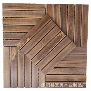 Outdoor Decking Carbonized Wood Planks Anti-corrosion Wood Plastic Composite Self-installation Waterproof Balcony Terrace Joinery